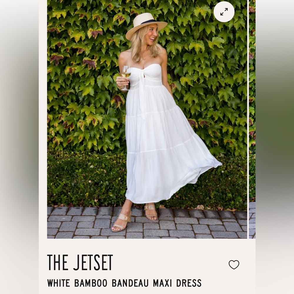 Kenny Flowers The Jetset White Bandeau Maxi Dress